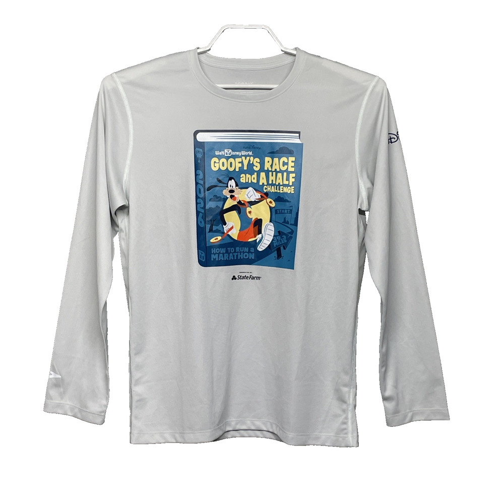 2026 runDisney Mens M Brooks Goofys Race & Marathon 39.3 mi‎ Grey Long Slv Shirt